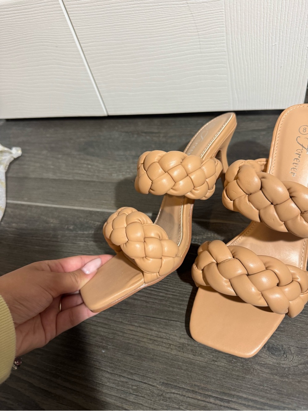 Forever 21 Braided Tan Double-Strap Slide Heel - Women